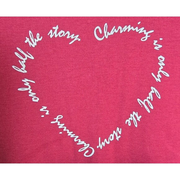 Talbots Petite Red Heart Top Women's size PM "Charming is only half the story" - Picture 2 of 6